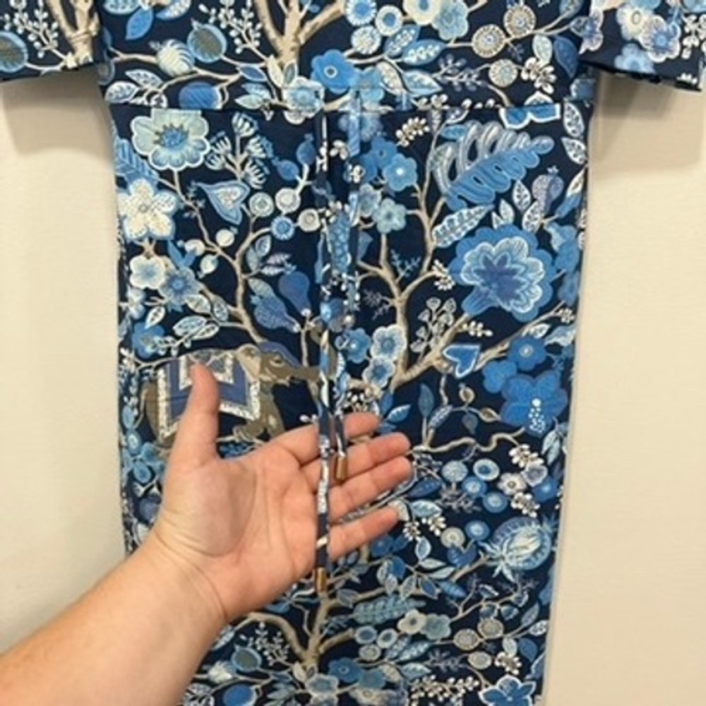 J Mclaughlin Marianne Dress Small NWT $248 Knee Length Catalina Blue Floral - Picture 2 of 7